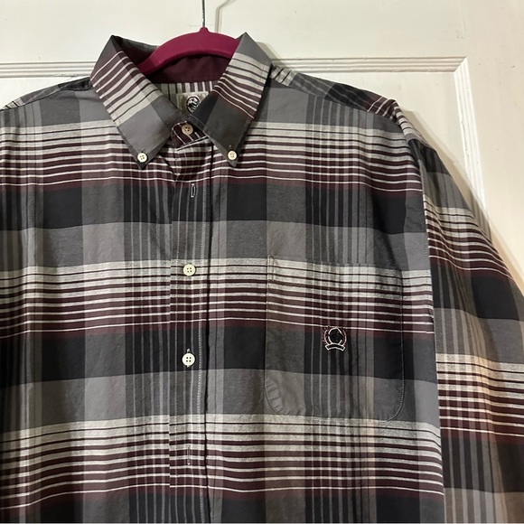 Cinch Shirt Gray Maroon Plaid Button Down Western Long Sleeve size L - Picture 2 of 8
